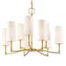 Nine Light Chandelier 30 inches Wide By 22.5 inches High-Aged Brass Finish Bailey Street Home 116-Bel-633874