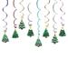Christmas Tree Design Pendant Hanging Swirl Ceiling Pendant Colorful Spiral Streamers Hanging Whirls Christmas Party Decorations Layout Props