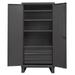 Durham HDCD243678-3B95 12 Gauge Recessed Door Style Lockable Cabinet with 1 Fixed Shelf & 3 Adjustable Shelves Gray - 36 in.