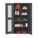 14 Gauge Flush Door Style Lockable Ventilated Cabinet with 3 Adjustable Shelves Gray - 36 x 24 x 72 in.