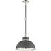 1 Light Pendant-11 inches Tall By 16 inches Wide-Gray/Polished Nickel Finish Bailey Street Home 159-Bel-4487648