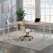 Upper Square™ Roseanna Circle Desk Wood/Metal in Brown/Gray | 29.76 H x 71.1 W x 29.53 D in | Wayfair ACC9C05F6BA24F15866E5089F7990E22