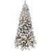 The Holiday Aisle® Alaskan Flocked Christmas Tree, Large Modern Xmas Tree, Includes Smart Clear Lights in Green/White | Wayfair