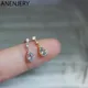 ANENJERY – boucles d'oreilles en Zircon de couleur argent en forme de goutte pour femmes bijoux