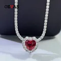 OEVAS – collier avec pendentif en diamant pour femmes 100% argent Sterling 925 8x8mm en forme de