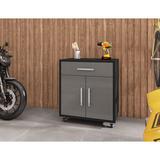 Wade Logan® Aseem 34.41" H x 28.35" W x 17.72" D Mobile Garage Storage Cabinet Manufactured Wood in Gray | 34.41 H x 28.35 W x 17.72 D in | Wayfair