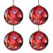Matisse's "Red Room" Hand Painted Glass Ornaments (Set of 4) - 3.5"