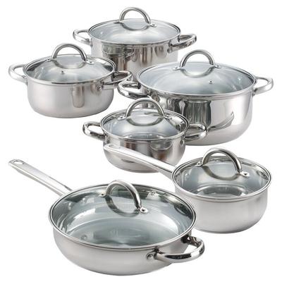 12 Piece Cool Touch Stainless Steel Cookware Set - 12 Piece