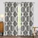 DriftAway Ruby Linen Blend Blackout Curtains for Bedroom Boho Floral Medallion Printed Thermal Insulated Grommet Top Lined Window Treatments for Living Room 2 Panels W52 x L84 Light Gray Charcoal