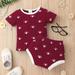 Baby Boys Girls 3M-24M Short Sleeve Star Moon Sun Printed Ribbed T-shirt Tops Shorts Outfits