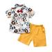 Bmnmsl Newborn Infant Baby Toddler Kid Boy Outfits Cartoon Shirt Top+Short Pants
