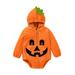 Newborn Baby Boy Girl Halloween Pumpkin Hoodie Romper Infant Long Sleeve Sweatshirt One Piece Jumpsiut Clothes
