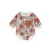 JYYYBF Halloween Baby Girl Boy Clothes Long Sleeve Cotton Pumpkin Floral Print Romper Jumpsuit Playsuit Newborn Cute Clothes White Flower 18-24 Months
