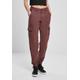 Cargohose URBAN CLASSICS "Damen Ladies High Waist Cargo Pants" Gr. 27, Normalgrößen, rot (cherry) Damen Hosen High-Waist-Hosen