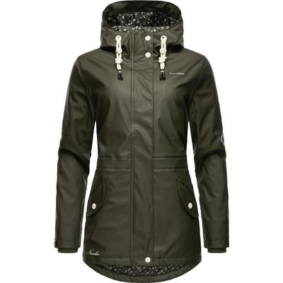 Regenjacke NAVAHOO "Oceans Heart", Damen, Gr. XL (42), grün (olivgrün), Oberstoff: 70% Polyester, 30% Polyurethan, Futter: 100% Polyester, Wattierung: 100% Polyester, Ärmelfutter: 100% Polyester, modisch, figurumspielend Po-bedeckend, Langarm Ärmel... Image