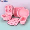 FAIS DU-Ensemble d'ustensiles de cuisson en silicone antiadhésif moule à gâteau rose accessoires