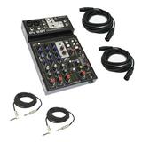 Peavey PV6 BT New Pro Audio DJ Bluetooth 6 Channel Mixer w/ 1/4 & XLR Cables