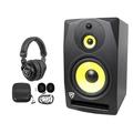 Rockville DPM10B 10 400w Powered Active 3-Way Studio Monitor Speaker+Headphones