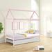 Wood House Twin Bed with Trundle
