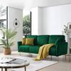 3-seat Sofa Velvet Upholstered Living Room Furniture Couch Sofa with Reversible Cushions