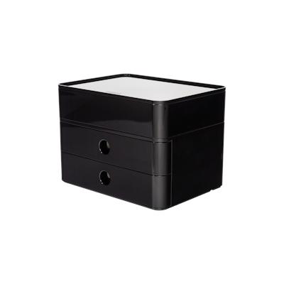 HAN SMART-BOX PLUS ALLISON, Schubladenbox mit 2 Schubladen und Utensilienbox, Hochwertiges Material,jet black