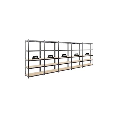 PROREGAL Mega Deal | 5x Schwerlastregal Ragnar | HxBxT 180x90x40 cm | Fachlast 175kg | Schwarz | Stecksystem Lagerregal Regalsystem 5 Stk. Image
