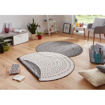 Teppich HANSE HOME "Bali Wendeteppich" Gr. 9, grau, H:5mm Ø:140cm, Kunstfaser, Teppiche, In-& Outdoor, Wetterfest, Balkon, Garten, Wohnzimmer, Wasserfest Image