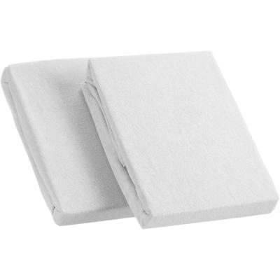 Spannbettlaken KUM "Frottee Spannbetttuch", grau (hellgrau), B:90-100cm L:190-200cm, Frottee, Obermaterial: 100% Polyester, Laken, Frottee Spannbetttuch Image