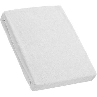 Spannbettlaken KUM "Frottee Spannbetttuch", grau (hellgrau), B:180-200cm L:200cm, Frottee, Obermaterial: 100% Polyester, Laken, Frottee Spannbetttuch Image
