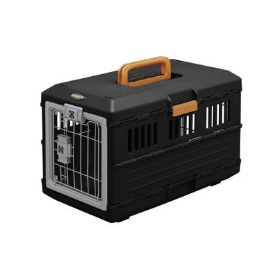 Kiste, Käfig, Transportbox für Hund, Katze, 2 Türen, L55 x T31.5 x H36.4 cm, FC-550, Schwarz - Iris Image