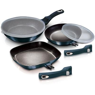 5 Pc Frying Pan Set With Grill A...