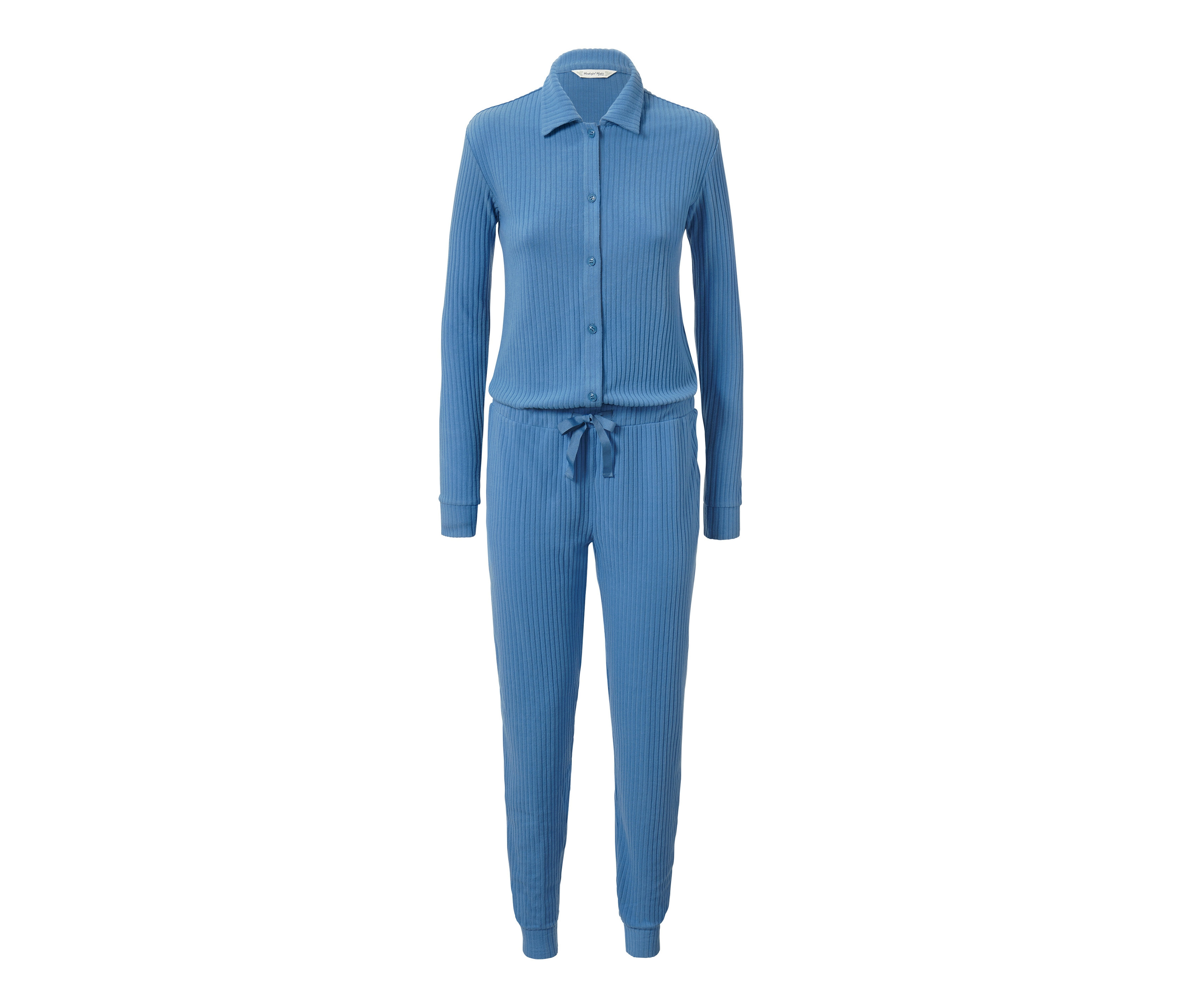 Tchibo - Gerippter Loungeoverall - Damen - Gr. M - blau