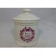 Harrods Blue Stilton Cheese With Port Red and Cream Ceramic Storage Canister / Jar with Lid - Crab Motif - Knightsbridge London - 4.25 in H