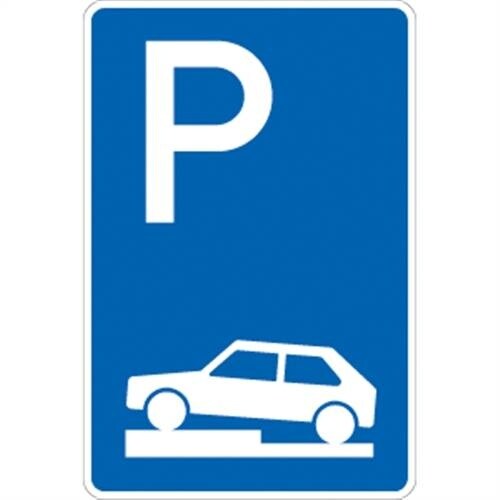 Verkehrsschild VZ315-70, Parken halb auf Gehwegen quer links, Alu, RA1, 420x630 mm Image