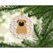 The Holiday Aisle® Merry Christmas Pug Fawn Hanging Figurine Ornament Ceramic/Porcelain in Brown | 2.8 H x 2.8 W x 0.15 D in | Wayfair