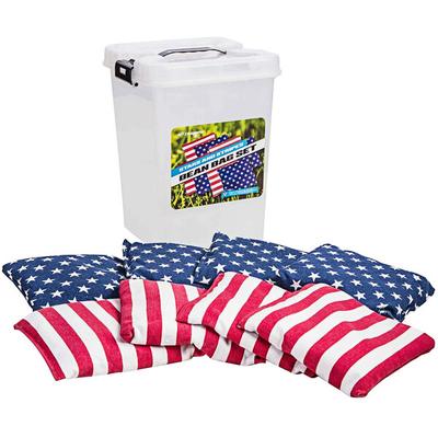 Triumph 12-0028-3 16 oz. Patriotic Stars and Stripes Bean Bags - 8/Set