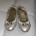 Coach Shoes | Coach Dora Platinum Metallic Ballet Flats 7 | Color: Gold | Size: 8