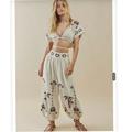 Free People Pants & Jumpsuits | Free People Kai Embroidered Set | Color: Brown/Cream | Size: Various