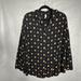 Free People Tops | Free People Blouse Womens Xs Black Paisley Print Long Sleeves Flowy Button Down | Color: Black | Size: Xs