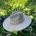 Free People Accessories | New Free People Leather Band French Vanilla Felt Hat White Cowboy Cowgirl Wythe | Color: White | Size: Os