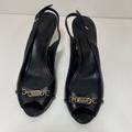 Gucci Shoes | Gucci Preowned Talibu Sling Leather Black Pump Shoes Size 6.5 Authentic Heels | Color: Black | Size: 6.5