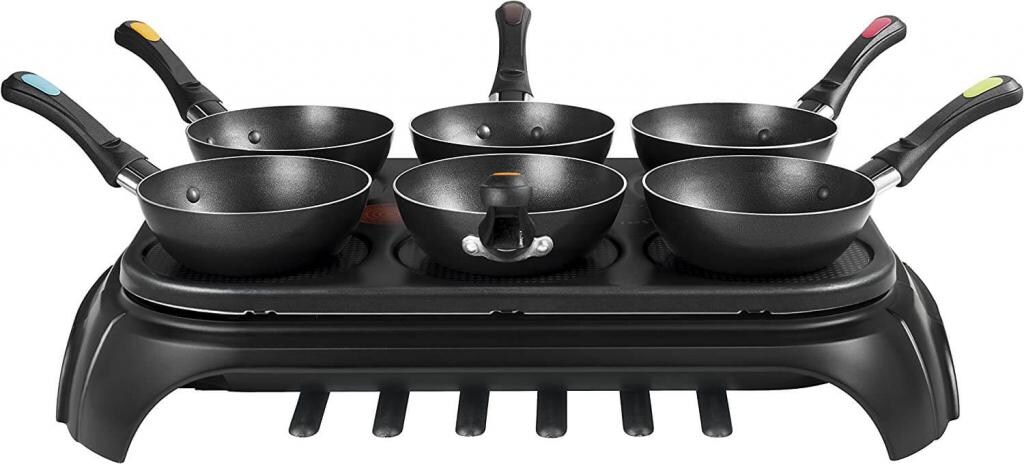 Tefal Wokparty Duo PY582813 Tischgrill mit kleinen Pfannen Gourmets & Woks 1000 W schwarz Edelstahl Image