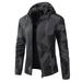 Men Casual Print Hooded Zipper Pocket Long Sleeve Coat Loose Jacket Windbreak For Outdoor Men Wool Jackets