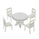 5pcs White Dining Table Chair Model Set 1:20 Dollhouse Miniature Furniture (1 Table and 4 Chairs) - White C