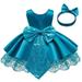 Sweet Girl Princess Dress Toddler Kids Baby Girls Ruffle Lace Embroidery Sequin Bowknot Princess Dresses Tutu Gown Pageant Wedding Party Dress With Headwear Spring Clothing