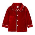 Honeeladyy Winter Coats Children s Clothing Christmas Boys And Girls Pajamas Suit Girls Dress Autumn And Winter Gold Velvet Long-sleeved Home Service Red Sales Online