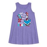 Dr. Seuss - Oh Places Youll Go When You Read - Toddler and Youth Girls A-line Dress