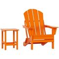 Paradise 2-Piece Set Classic Folding Adirondack Chair with Outdoor Side Table