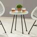 Linon Millie Outdoor Side Table with Glass Top White