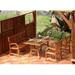Malibu Outdoor 4-piece Wood Patio Dining Set with 5-foot Bench and Armchairs